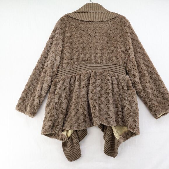 Avalin Waterfall Chunky Knit Cowl Neck Sweater Women's XL Green Gothic Gorpcore - Picture 4 of 10